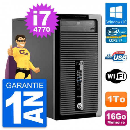 PC Tour HP ProDesk 400 G1 Intel Core i7-4770 RAM 16Go Disque 1To Windows 10 Wifi