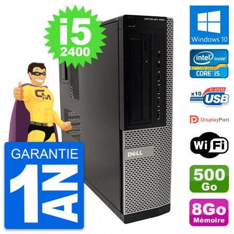 PC Dell OptiPlex 990 DT Intel i5-2400 RAM 8Go Disque Dur 500Go Windows 10 Wifi