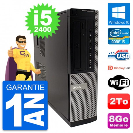PC Dell OptiPlex 990 DT Intel Core i5-2400 RAM 8Go Disque 2To Windows 10 Wifi