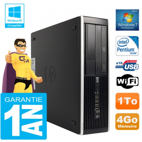 PC HP Compaq 8300 SFF Intel G850 Ram 4Go Disque 1 To Graveur DVD Wifi W7