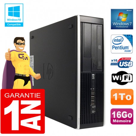 PC HP Compaq 8300 SFF Intel G850 Ram 16Go Disque 1 To Graveur DVD Wifi W7