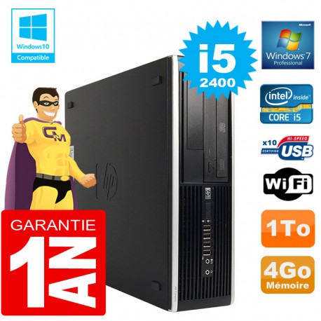 PC HP Compaq 8300 SFF Core I5-2400 Ram 4Go Disque 1 To Graveur DVD Wifi W7