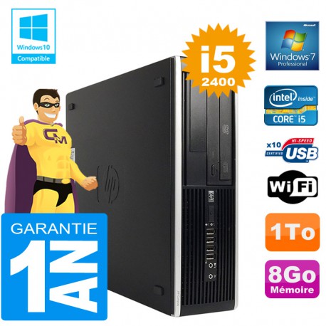 PC HP Compaq 8300 SFF Core I5-2400 Ram 8Go Disque 1 To Graveur DVD Wifi W7