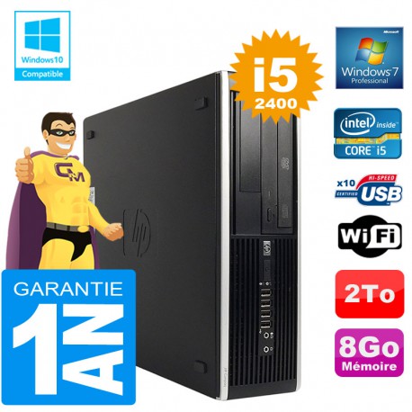 PC HP Compaq 8300 SFF Core I5-2400 Ram 8Go Disque 2 To Graveur DVD Wifi W7