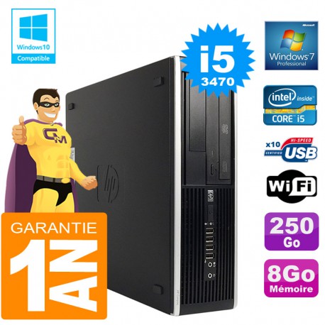 PC HP Compaq 8300 SFF Core I5-3470 Ram 8Go Disque 250 Go Graveur DVD Wifi W7