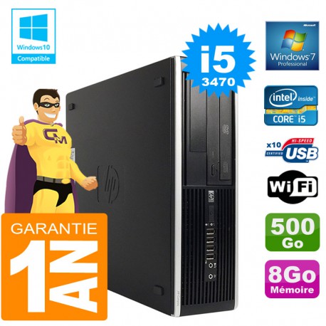 PC HP Compaq 8300 SFF Core I5-3470 Ram 8Go Disque 500 Go Graveur DVD Wifi W7