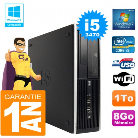 PC HP Compaq 8300 SFF Core I5-3470 Ram 8Go Disque 1 To Graveur DVD Wifi W7
