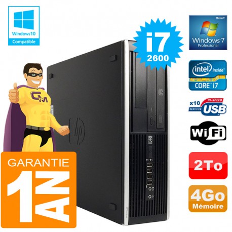 PC HP Compaq 8300 SFF Core I7-2600 Ram 4Go Disque 2 To Graveur DVD Wifi W7