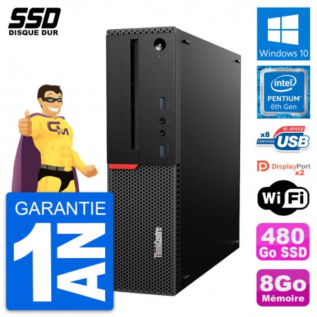 PC Lenovo ThinkCentre M800 SFF Intel G4400 RAM 8Go SSD 480Go Windows 10 Wifi