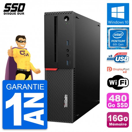 PC Lenovo ThinkCentre M800 SFF Intel G4400 RAM 16Go SSD 480Go Windows 10 Wifi