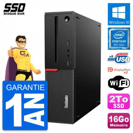 PC Lenovo ThinkCentre M800 SFF Intel G4400 RAM 16Go SSD 2To Windows 10 Wifi