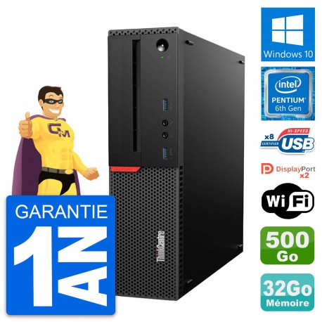 PC Lenovo ThinkCentre M800 SFF Intel G4400 RAM 32Go Disque 500Go Windows 10 Wifi