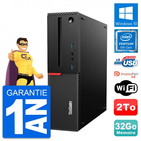 PC Lenovo ThinkCentre M800 SFF Intel G4400 RAM 32Go Disque 2To Windows 10 Wifi