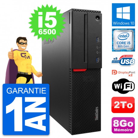 PC Lenovo ThinkCentre M800 SFF Intel i5-6500 RAM 8Go Disque 2To Windows 10 Wifi