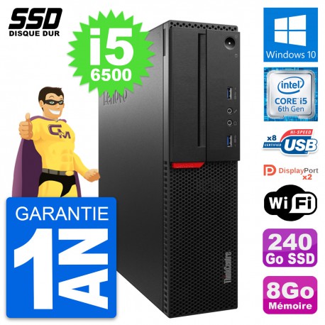 PC Lenovo ThinkCentre M800 SFF Intel i5-6500 RAM 8Go SSD 240Go Windows 10 Wifi