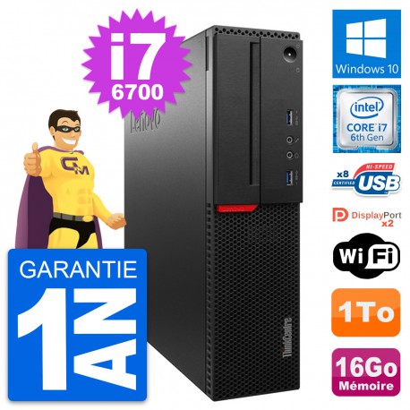 PC Lenovo ThinkCentre M800 SFF Intel i7-6700 RAM 16Go Disque 1To Windows 10 Wifi