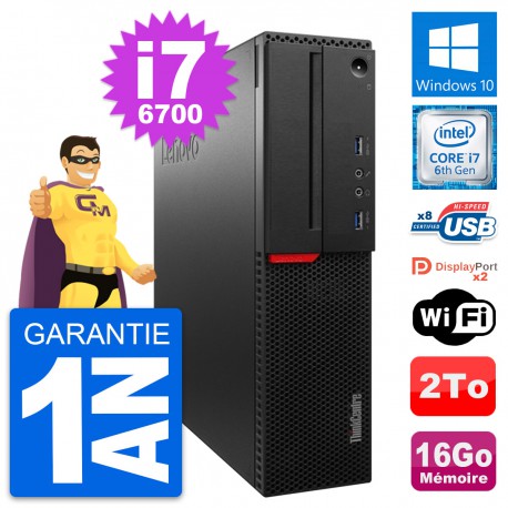 PC Lenovo ThinkCentre M800 SFF Intel i7-6700 RAM 16Go Disque 2To Windows 10 Wifi