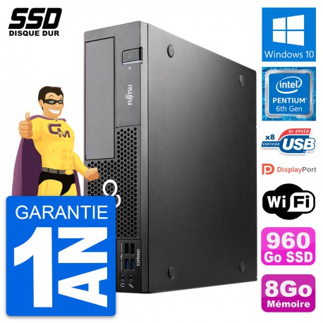 PC Fujitsu Esprimo D556 DT Intel Pentium G4400 RAM 8Go SSD 960Go Windows 10 Wifi