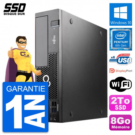 PC Fujitsu Esprimo D556 DT Intel Pentium G4400 RAM 8Go SSD 2To Windows 10 Wifi