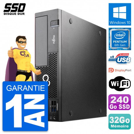 PC Fujitsu Esprimo D556 DT Intel G4400 RAM 32Go SSD 240Go Windows 10 Wifi