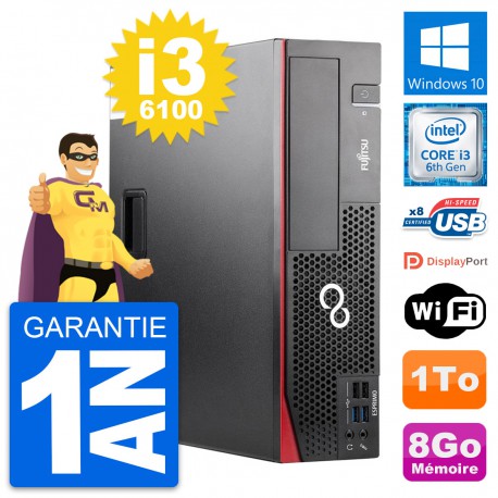 PC Fujitsu Esprimo D556 DT Intel Core i3-6100 RAM 8Go Disque 1To Windows 10 Wifi