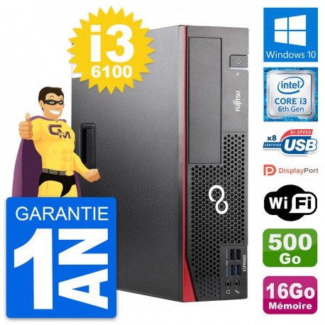 PC Fujitsu Esprimo D556 DT Intel i3-6100 RAM 16Go Disque 500Go Windows 10 Wifi