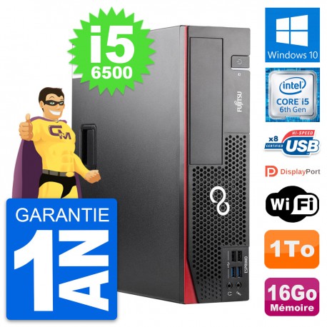 PC Fujitsu Esprimo D556 DT Intel i5-6500 RAM 16Go Disque Dur 1To Windows 10 Wifi