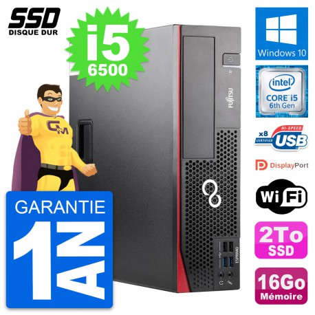 PC Fujitsu Esprimo D556 DT Intel Core i5-6500 RAM 16Go SSD 2To Windows 10 Wifi
