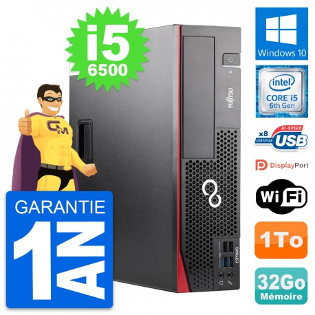 PC Fujitsu Esprimo D556 DT Intel i5-6500 RAM 32Go Disque Dur 1To Windows 10 Wifi