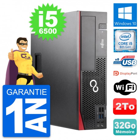 PC Fujitsu Esprimo D556 DT Intel i5-6500 RAM 32Go Disque Dur 2To Windows 10 Wifi