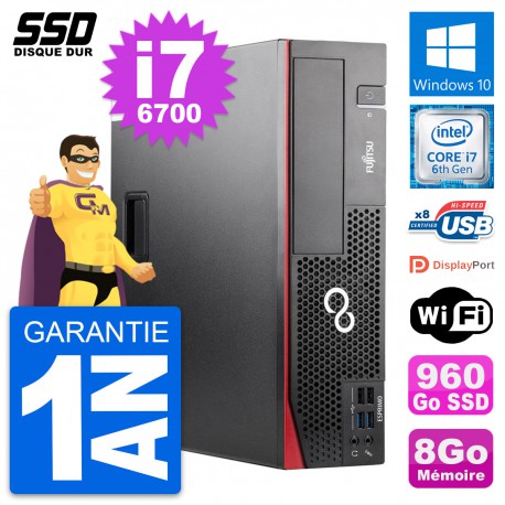 PC Fujitsu Esprimo D556 DT Intel Core i7-6700 RAM 8Go SSD 960Go Windows 10 Wifi