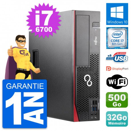 PC Fujitsu Esprimo D556 DT Intel i7-6700 RAM 32Go Disque 500Go Windows 10 Wifi