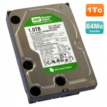 Disque Dur 1To Western Digital WD10EARS-00Y5B1 3.5" SATA Caviar Green 5400 64Mo