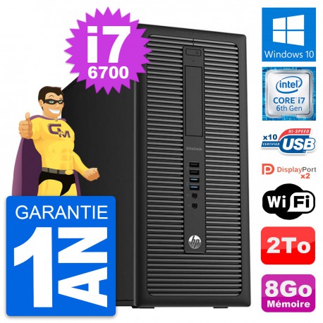 PC Tour HP EliteDesk 800 G2 Intel i7-6700 RAM 8Go Disque Dur 2To Windows 10 Wifi