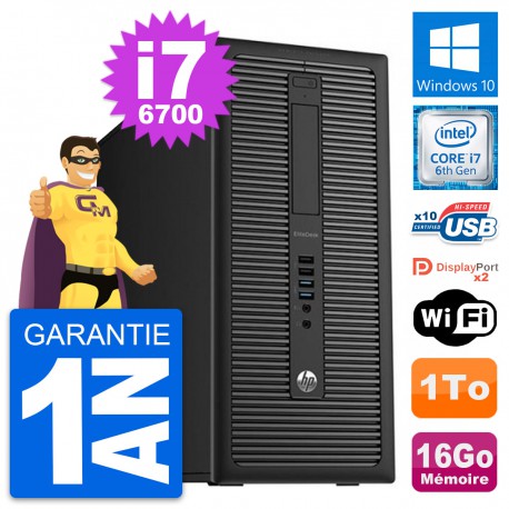 PC Tour HP EliteDesk 800 G2 Intel i7-6700 RAM 16Go Disque Dur 1To Windows 10 Wifi