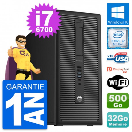 PC Tour HP EliteDesk 800 G2 Intel i7-6700 RAM 32Go Disque 500Go Windows 10 Wifi