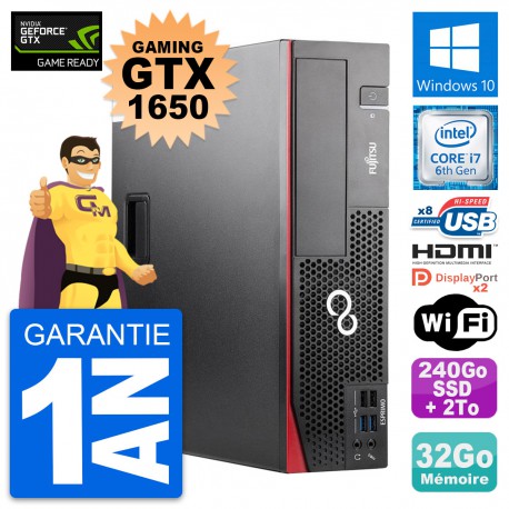 PC Fujitsu Esprimo D556 DT Intel Core i7-6700 RAM 32Go SSD 240Go Windows 10 Wifi