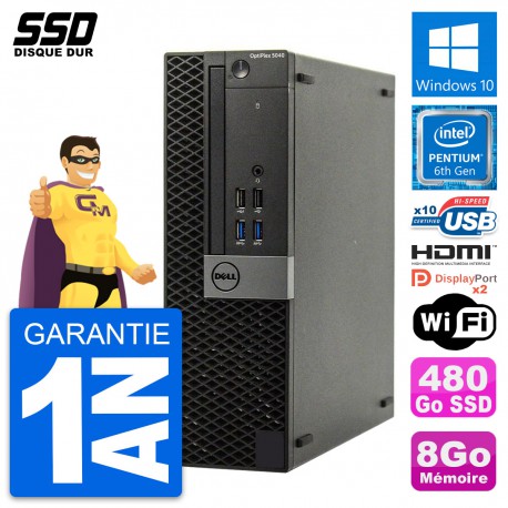 PC Dell OptiPlex 5040 SFF Intel G4400 RAM 8Go SSD 480Go HDMI Windows 10 Wifi