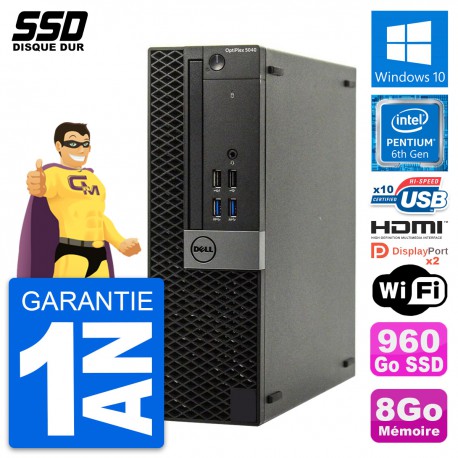 PC Dell OptiPlex 5040 SFF Intel G4400 RAM 8Go SSD 960Go HDMI Windows 10 Wifi