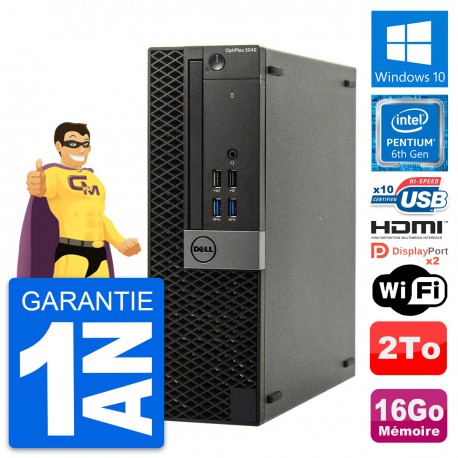 PC Dell OptiPlex 5040 SFF Intel G4400 RAM 16Go Disque 2To HDMI Windows 10 Wifi
