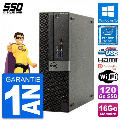 PC Dell OptiPlex 5040 SFF Intel G4400 RAM 16Go SSD 120Go HDMI Windows 10 Wifi