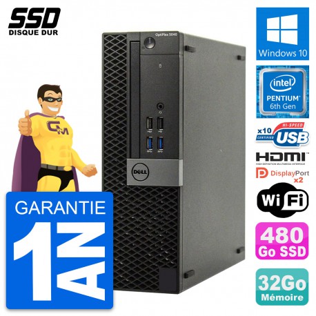 PC Dell OptiPlex 5040 SFF Intel G4400 RAM 32Go SSD 480Go HDMI Windows 10 Wifi