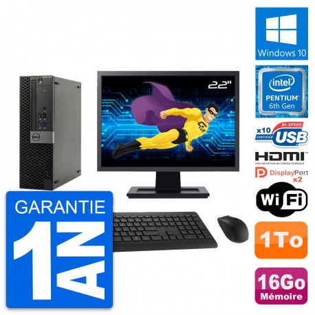 PC Dell 5040 SFF Ecran 22" Intel G4400 RAM 16Go Disque 1To HDMI Windows 10 Wifi