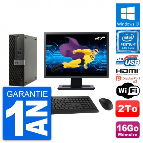 PC Dell 5040 SFF Ecran 27" Intel G4400 RAM 16Go Disque 2To HDMI Windows 10 Wifi