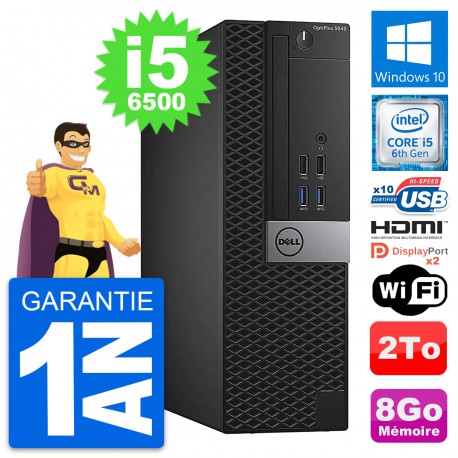 PC Dell OptiPlex 5040 SFF Intel i5-6500 RAM 8Go Disque 2To HDMI Windows 10 Wifi