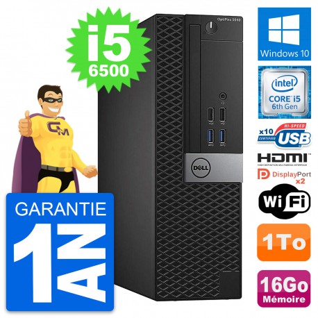 PC Dell OptiPlex 5040 SFF Intel i5-6500 RAM 16Go Disque 1To HDMI Windows 10 Wifi