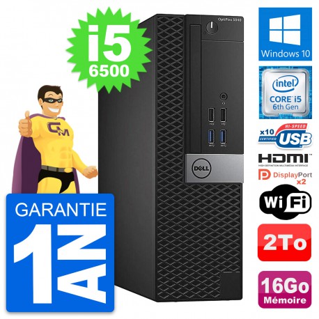 PC Dell OptiPlex 5040 SFF Intel i5-6500 RAM 16Go Disque 2To HDMI Windows 10 Wifi