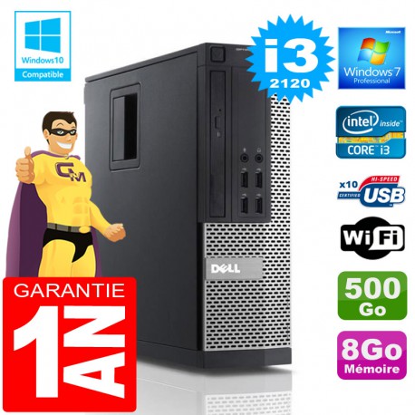 PC DELL 990 SFF Core I3-2120 Ram 8Go Disque 500 Go Wifi W7