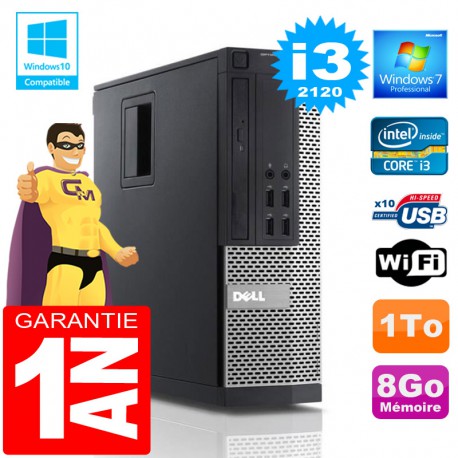PC DELL 990 SFF Core I3-2120 Ram 8Go Disque 1 To Wifi W7