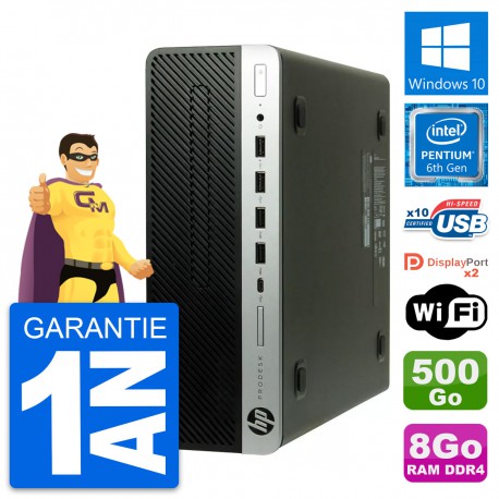 PC HP ProDesk 600 G3 SFF Intel G4400 RAM 8Go Disque Dur 500Go Windows 10 Wifi